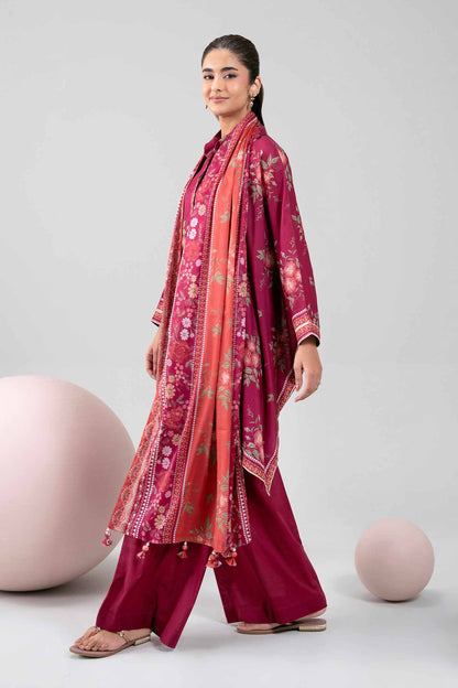 Magenta- Nishat Lawn Printed Unstitched 3-Piece Suit-42602353
