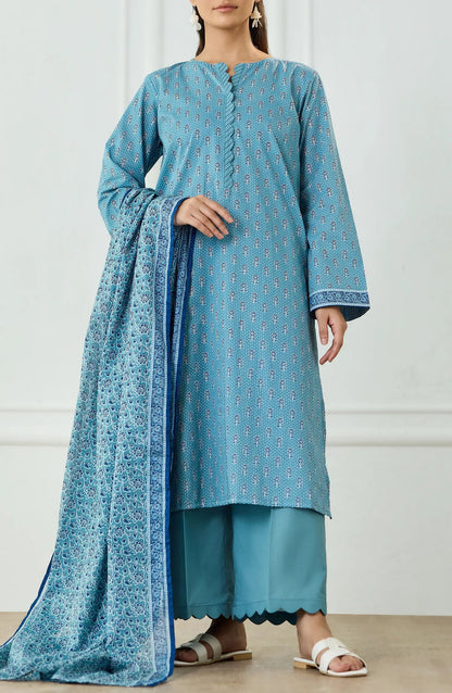 Sky Blue-Orient Lawn Printed Unstitched 3-Piece Suit-OTL-25-497/U SKY BLUE