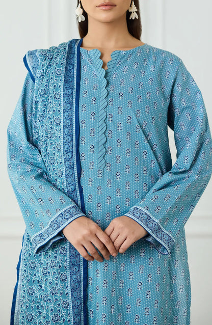 Sky Blue-Orient Lawn Printed Unstitched 3-Piece Suit-OTL-25-497/U SKY BLUE
