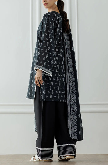 Black -Orient Lawn Printed Unstitched 3-Piece Suit-OTL-25-030