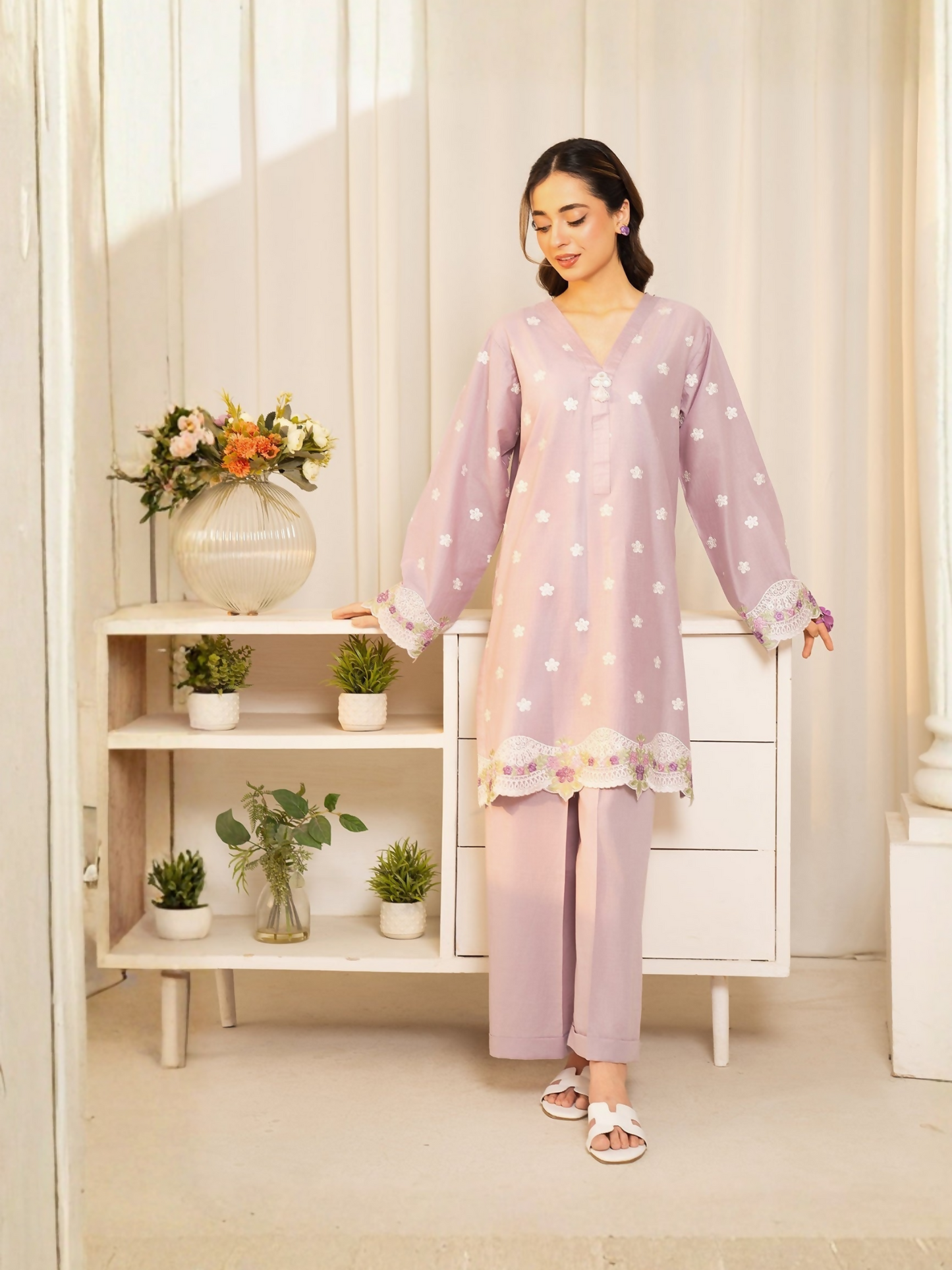 Mannat Clothing Summer Basics'25 Lawn Embroidered Stitched Suit-SB2020020
