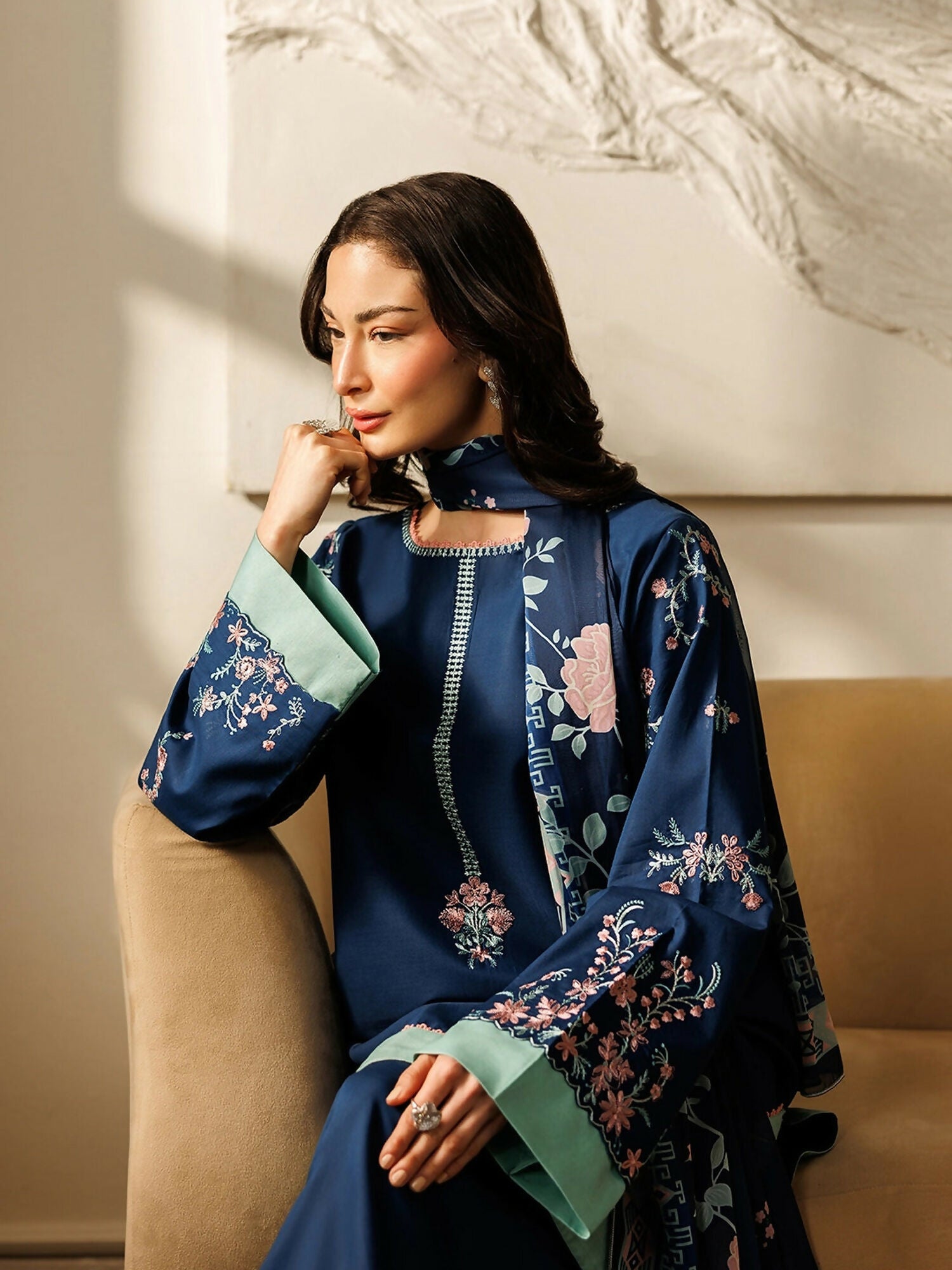 Panache Apparel Mistfall Ramadan Edit Cotton Embroidered Stitched Suit-Linea