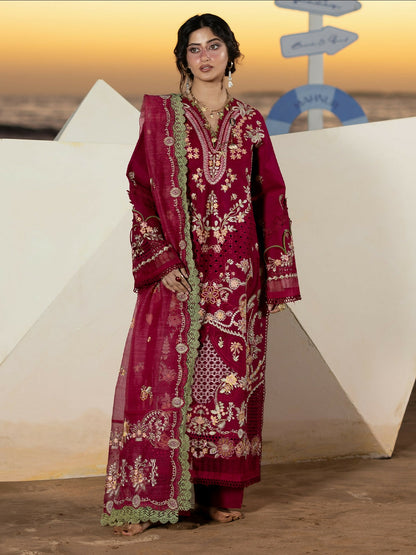Mahnur Sirene Luxury Lawn'26 Embroidered Stitched 3-Piece Suit-S-09