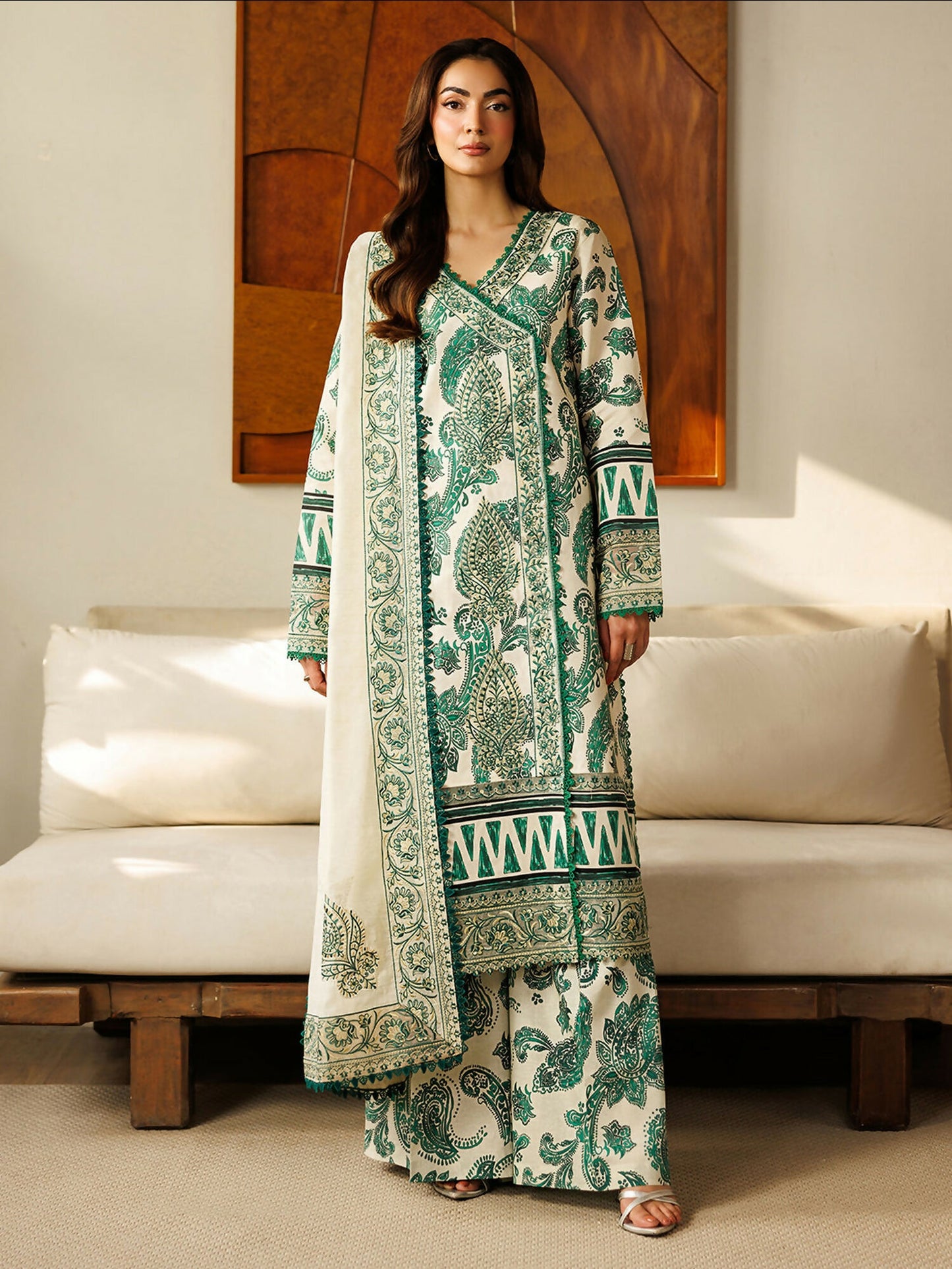 Mahnur Leila Lawn'26 Embroidered Stitched 3-Piece Suit-L-14