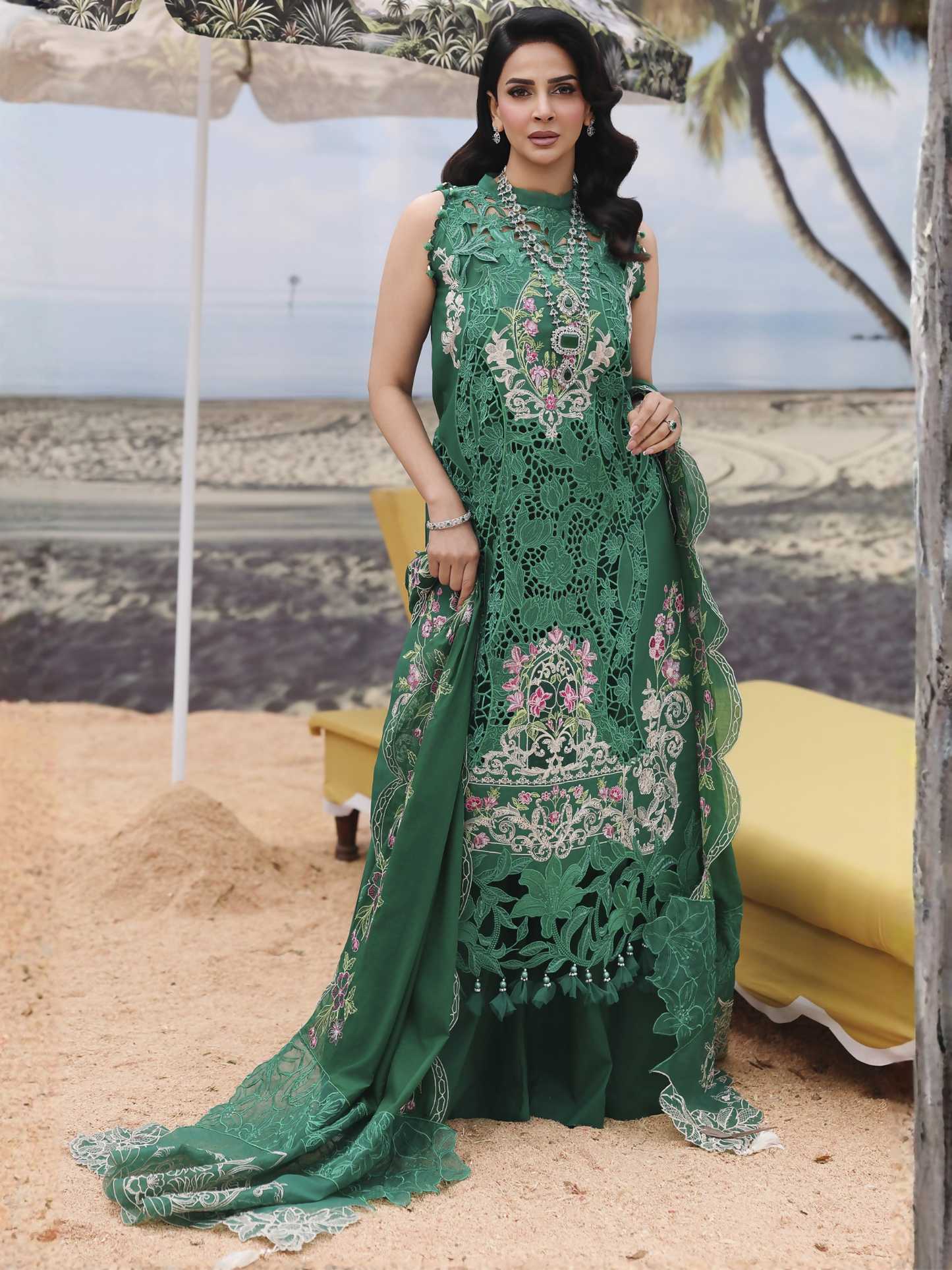 Parishay Monaco Luxury Lawn'26 Embroidered Unstitched 3-Piece Suit-MN-05