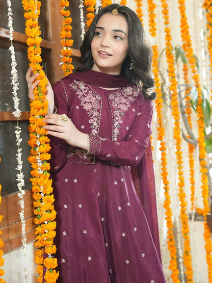 Panache Apparel Noore Eid Edit Sheesha Silk Embroidered Stitched Suit-Zeni