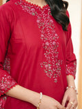 Mannat Clothing Lawn Embroidered Stitched Suit-Carmine