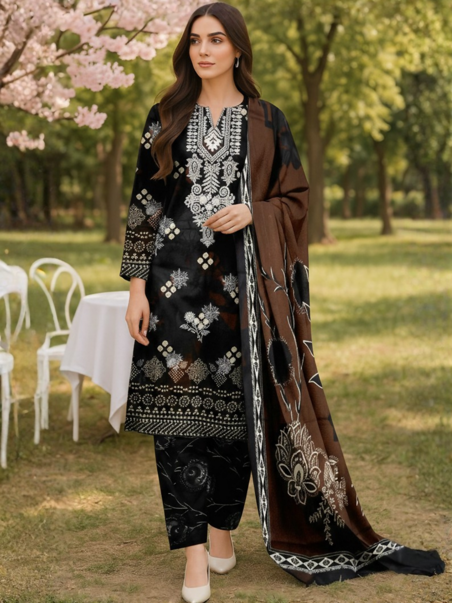 Blush & Bloom Aira Lawn Embroidered Unstitched 3-Piece Suit-08