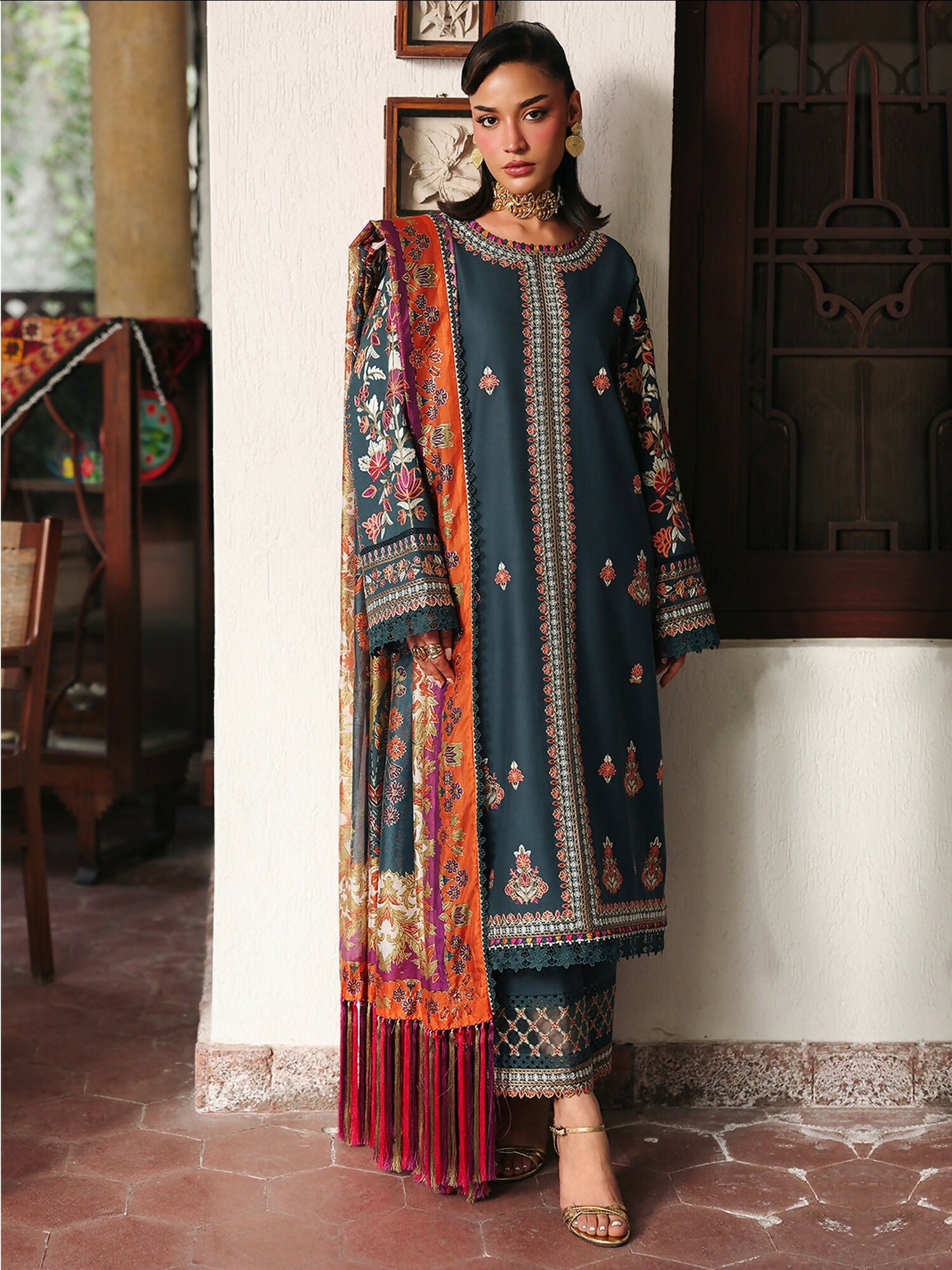 Binilyas Lumina Summer-26 Lawn Embroidered Unstitched 3-Piece Suit-L74-A