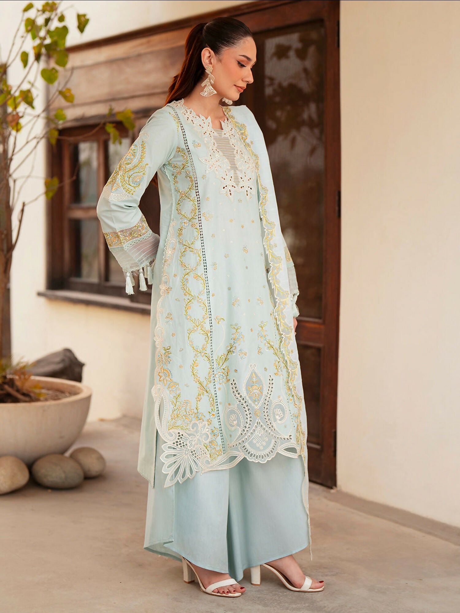 Mahnur Angan Lawn'26 Embroidered Stitched 3-Piece Suit-AN-013