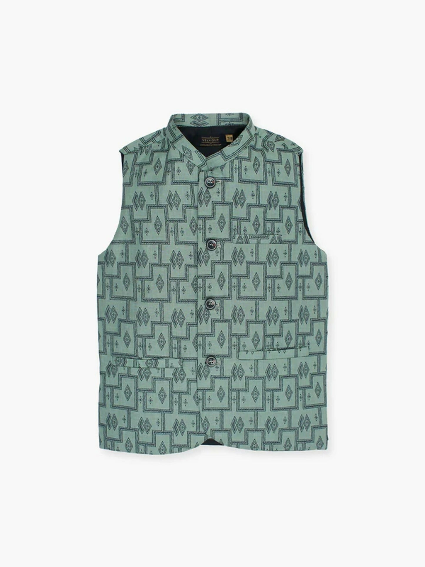 Velvour Boys Jacquard Printed Waistcoat-VW06-B