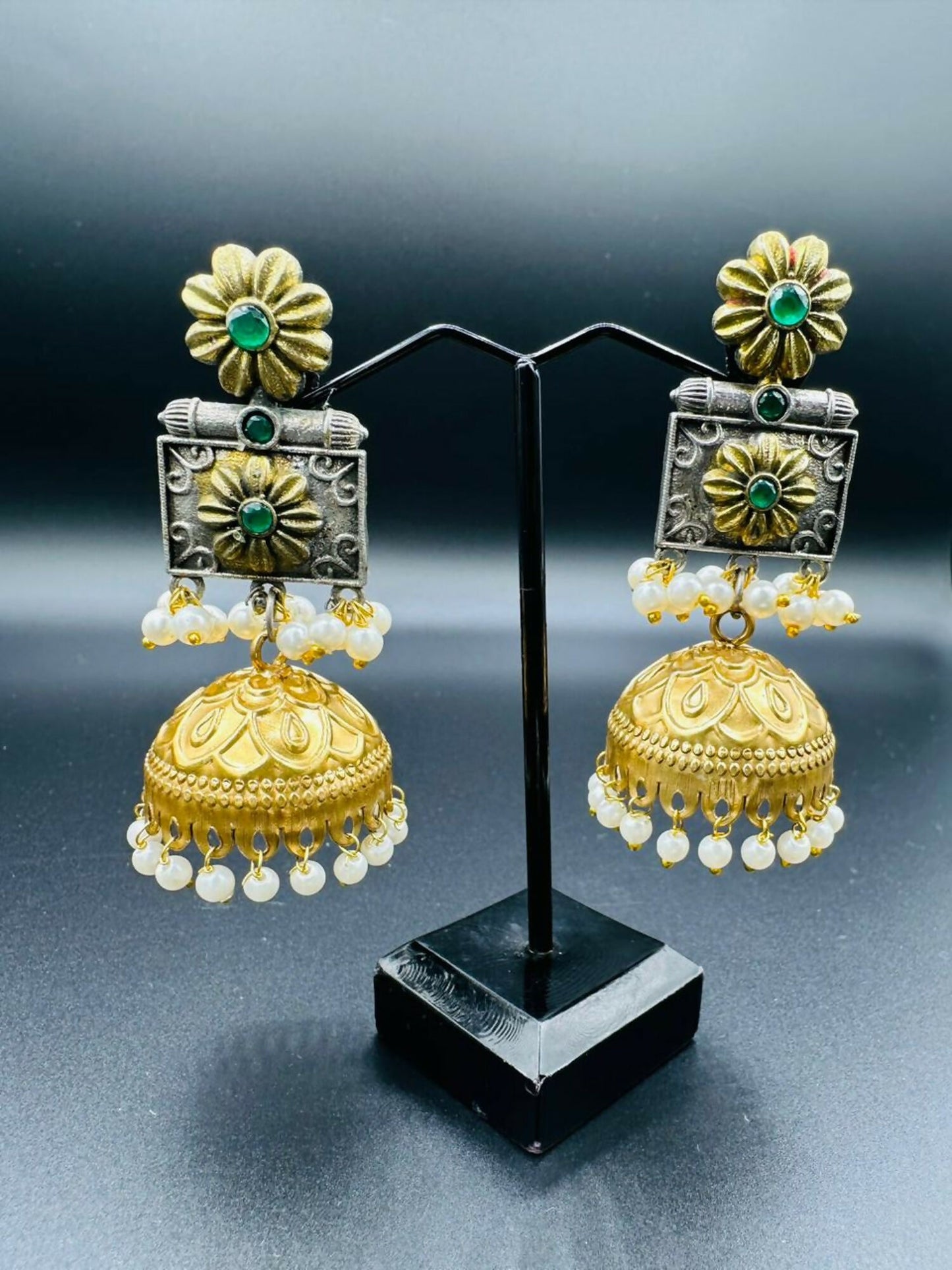 H&A Jewellery Handmade Brass Oxidized Jhumka