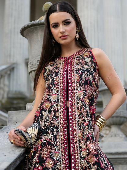 Shiza Hassan Lillian Wedding Formals Organza Embellished Stitched 3-Piece Suit-Talia