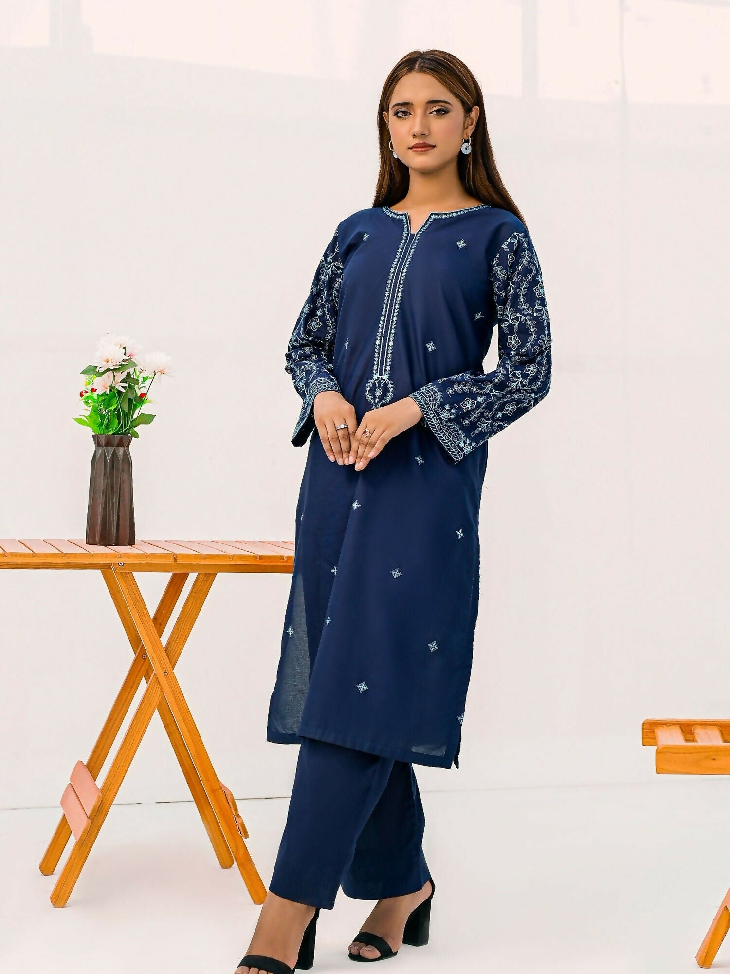 MAK Fashion Lawn Embroidered Stitched 3-Piece Suit-Elara