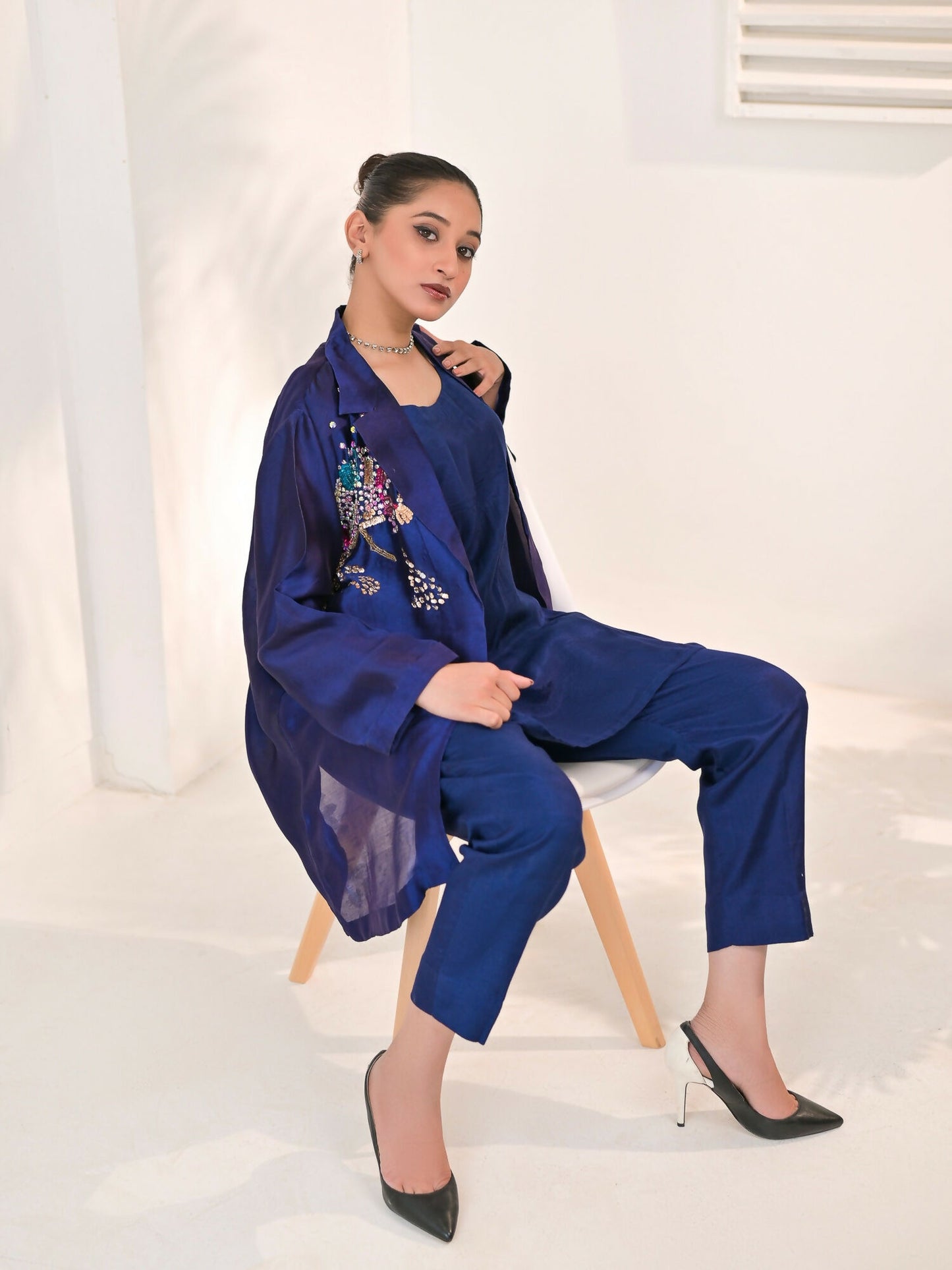Ruby's Couture The Luxe Edit Sheesha Silk Embellished Stitched 3-Piece Suit-Noura