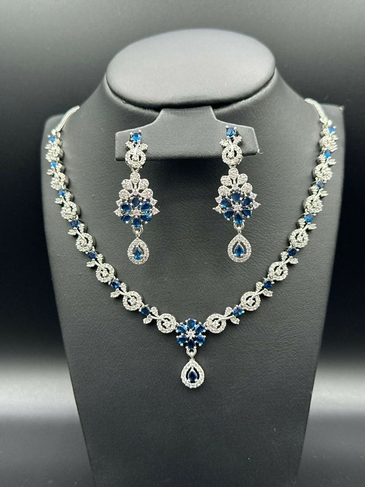 H&A Jewellery One Carat Silver Rhodium Plated Jewellery Set