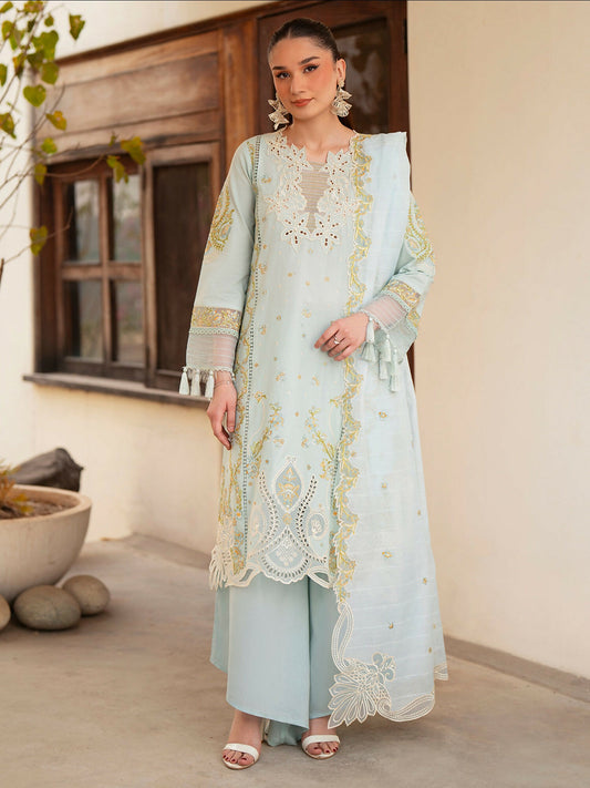 Mahnur Angan Lawn'26 Embroidered Stitched 3-Piece Suit-AN-013