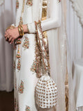 Hussain Rehar Basic Not Basic 3 Raw Silk Embellished Stitched 3-Piece Suit-Blanc
