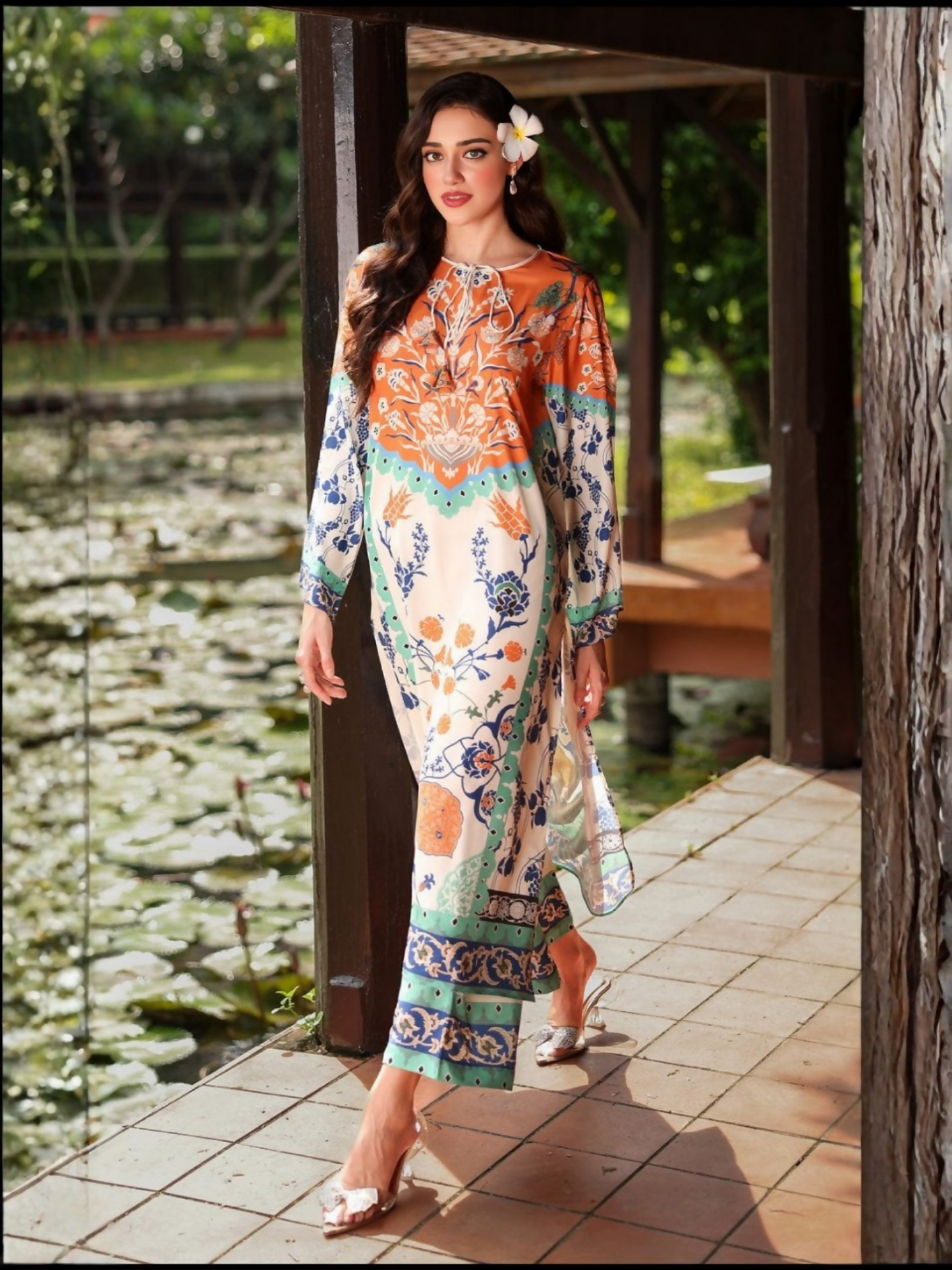 Tehzeeb Libas Silky Lawn Embroidered Stitched 2-Piece Suit-DESIRE DIGITAL