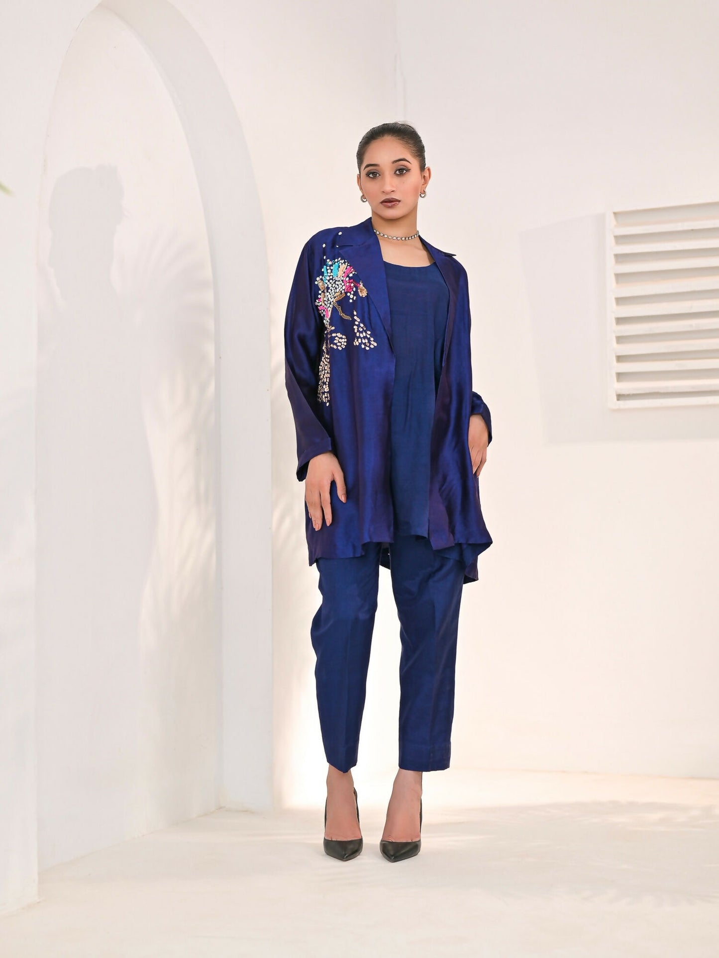 Ruby's Couture The Luxe Edit Sheesha Silk Embellished Stitched 3-Piece Suit-Noura