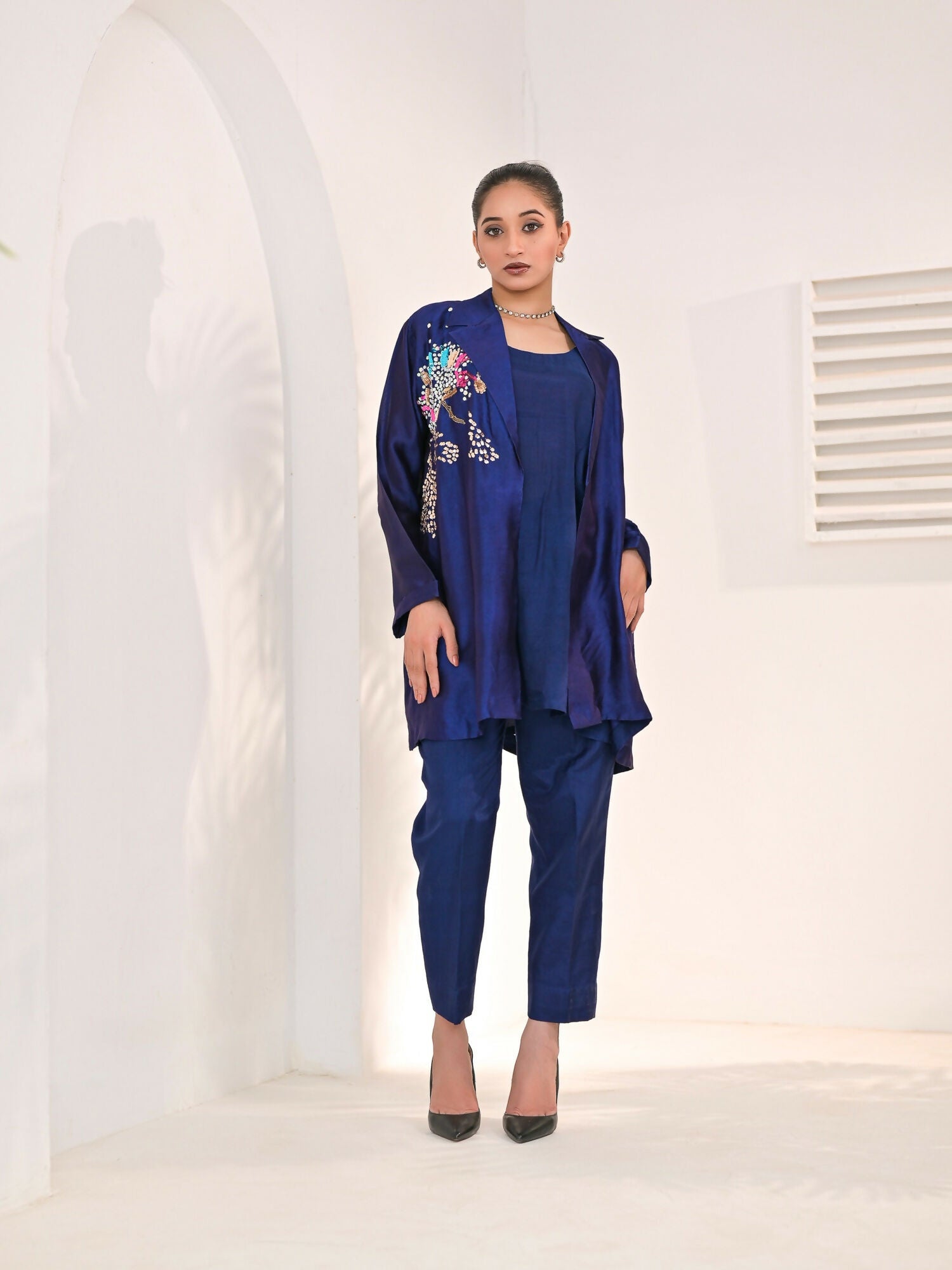 Ruby's Couture The Luxe Edit Sheesha Silk Embellished Stitched 3-Piece Suit-Noura