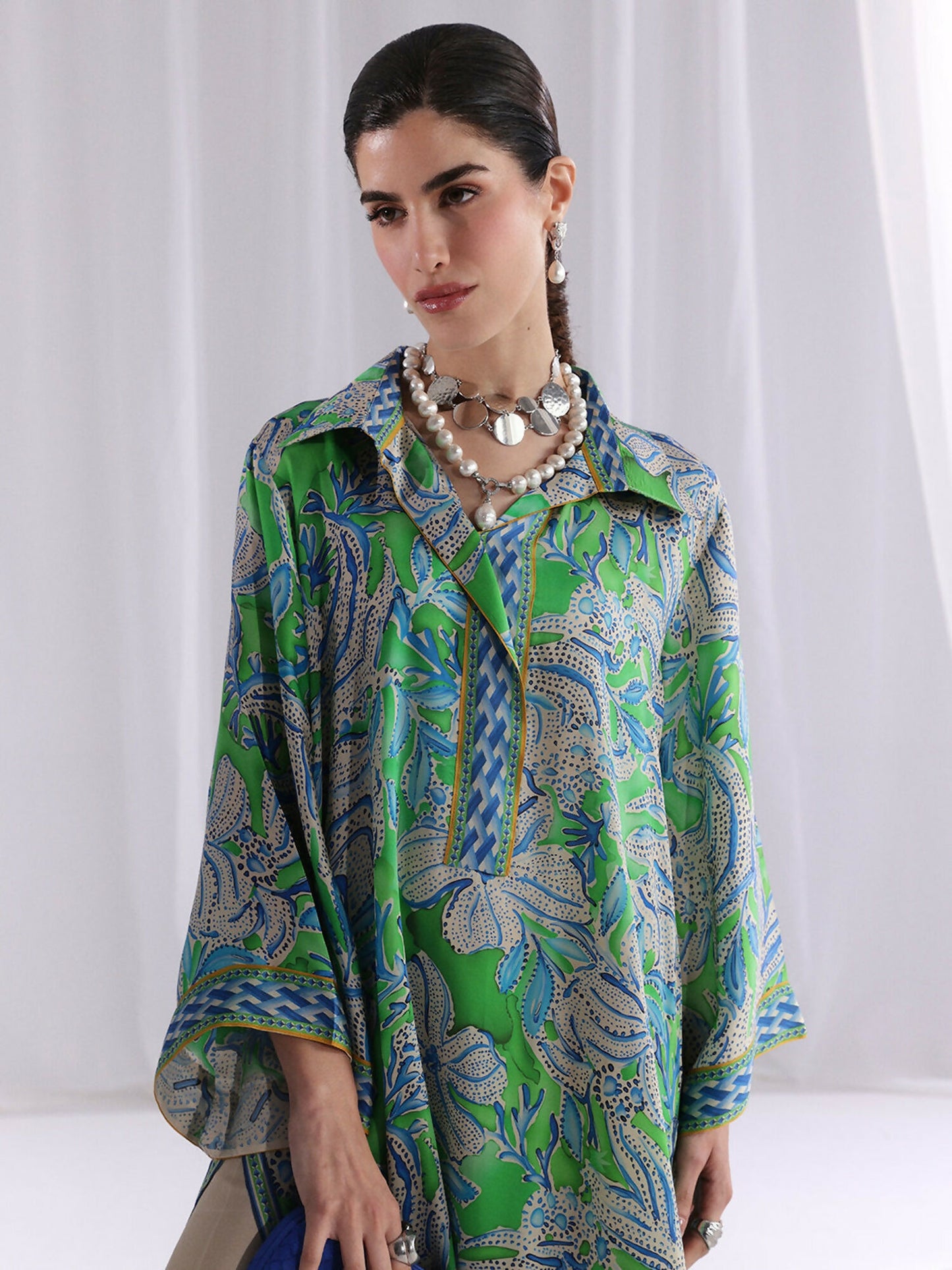 Binilyas Silk Digital Printed Co-Ord Set-30091