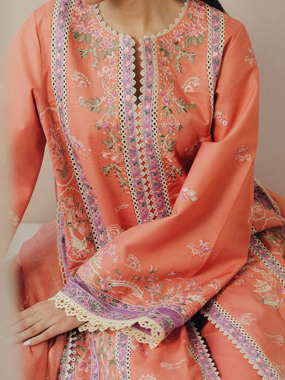 Afrozeh Day Break'26 Lawn Embroidered Unstitched 3-Piece Suit-Skyhush