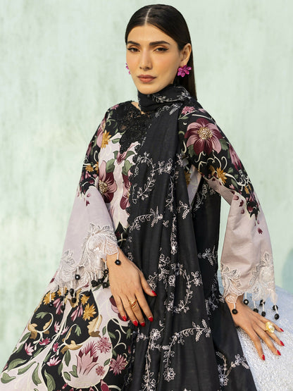 Parishay Ivy Bloom'26 Lawn Embroidered Unstitched 3-Piece Suit-IB-07