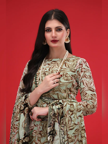 Noori Palachi Embossed Printed Unstitched 3-Piece Suit