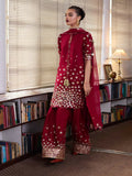 Hussain Rehar Pret SS'25 Raw Silk Embellished Stitched 3-Piece Suit-Rasp