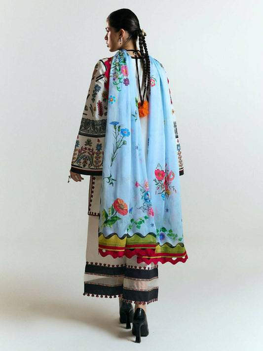 Jugnu by Hussain Rehar SS'25 Edit II Cotton Embroidered Unstitched 3-Piece Suit-TIYA