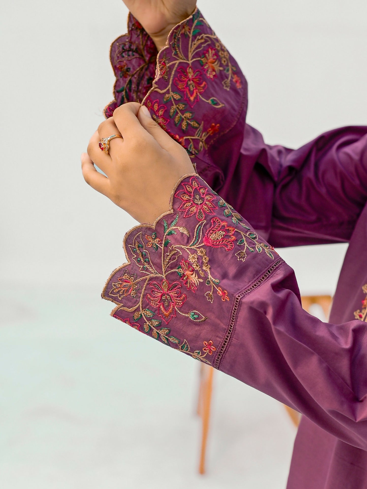 MAK Fashion Cotton Embroidered Stitched Suit 2-Piece-Mahnoor