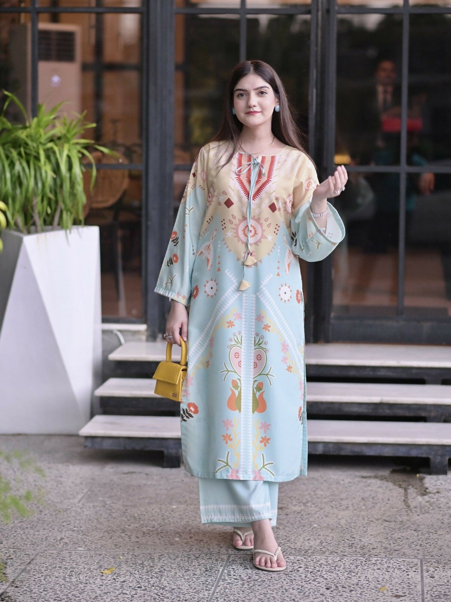 MH Cloth House Poly Lawn Printed Co-Ord Set-Dilnashin