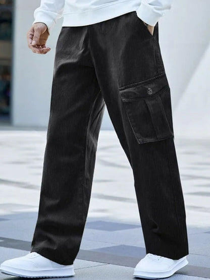 Jupiter Plain Engineered Denim Cargo Pockets Trouser-14494
