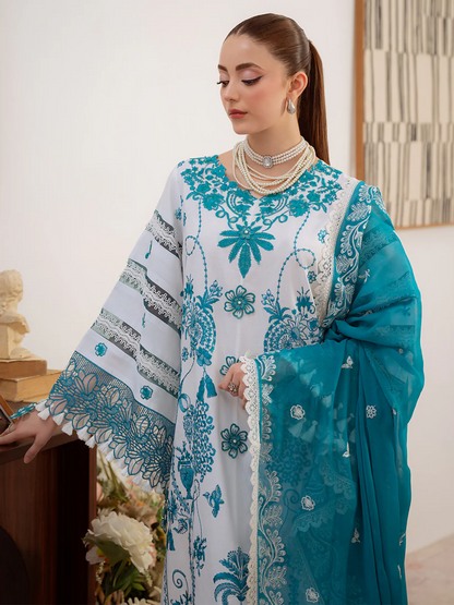 Mahnur Shanaya Lawn Embroidered Unstitched 3-Piece Suit-SN-09