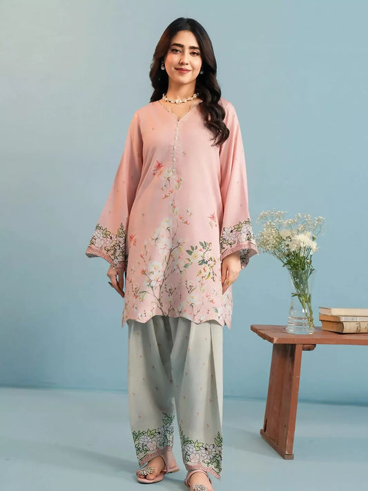 Panache Apparel Dear Summer Silk Lawn Printed Stitched Suit-Bloom Side