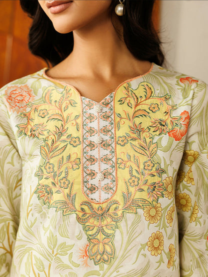 Mahnur Leila Lawn'26 Embroidered Unstitched 3-Piece Suit-L-11