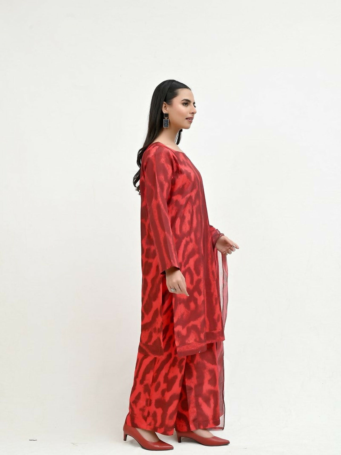 Imran Aftab Valentine's Day Raw Silk Printed Stitched 3-Piece Suit-IAVD 04