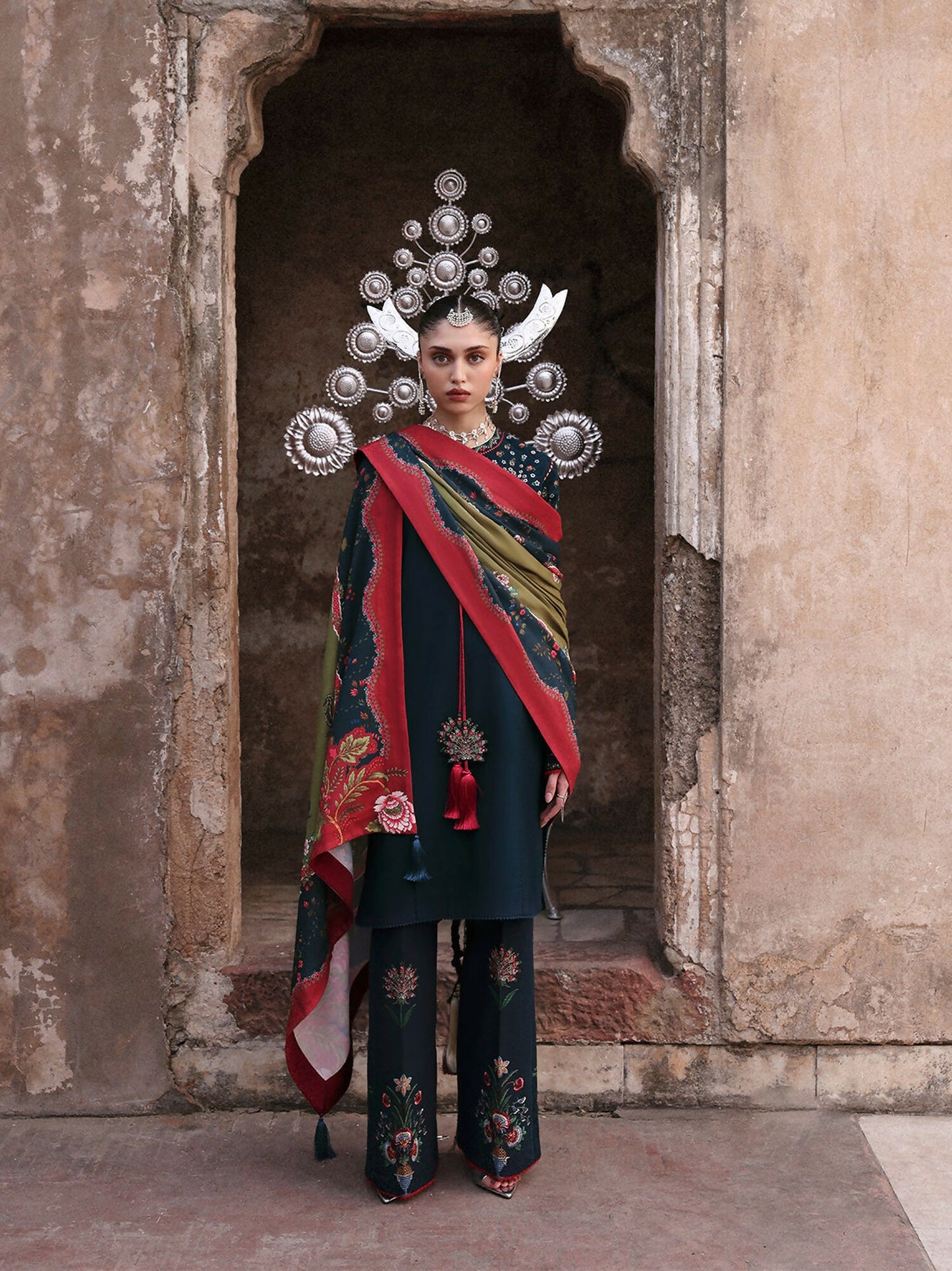 Jugnu By Hussain Rehar Khaddar'25 Embroidered Unstitched 3-Piece Suit-Rati