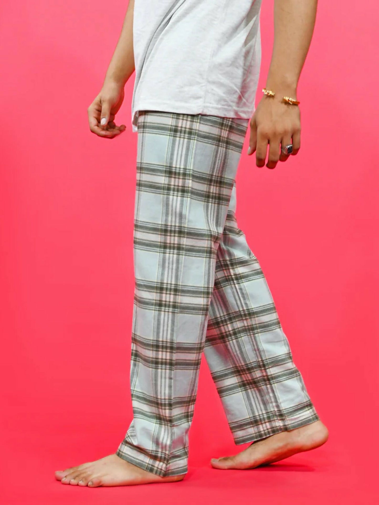 Funky's Printed Checked Loungewear Trouser-14622