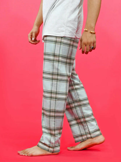 Funky's Printed Checked Loungewear Trouser-14622