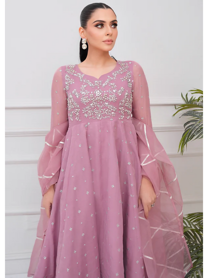 Allure By IH Lehr Chiffon Embroidered Lehenga-Mystic