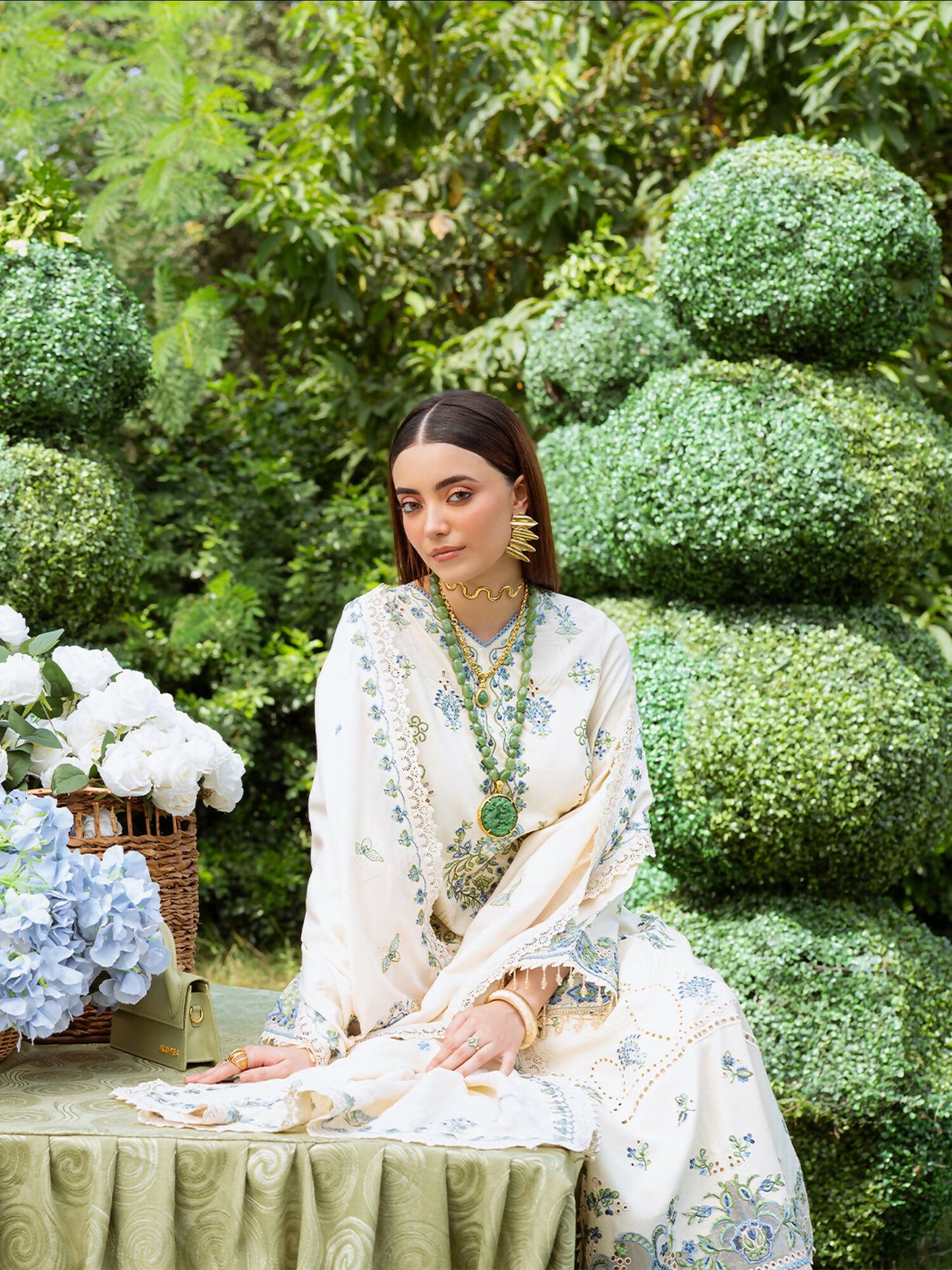 Mahnur Secret Garden Karandi Embroidered Stitched 3-Piece Suit–SG-001