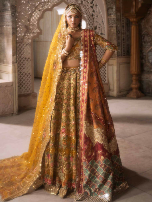 Shiza Hassan Shehnai Organza Embellished Stitched 3-Piece Suit-Camelia