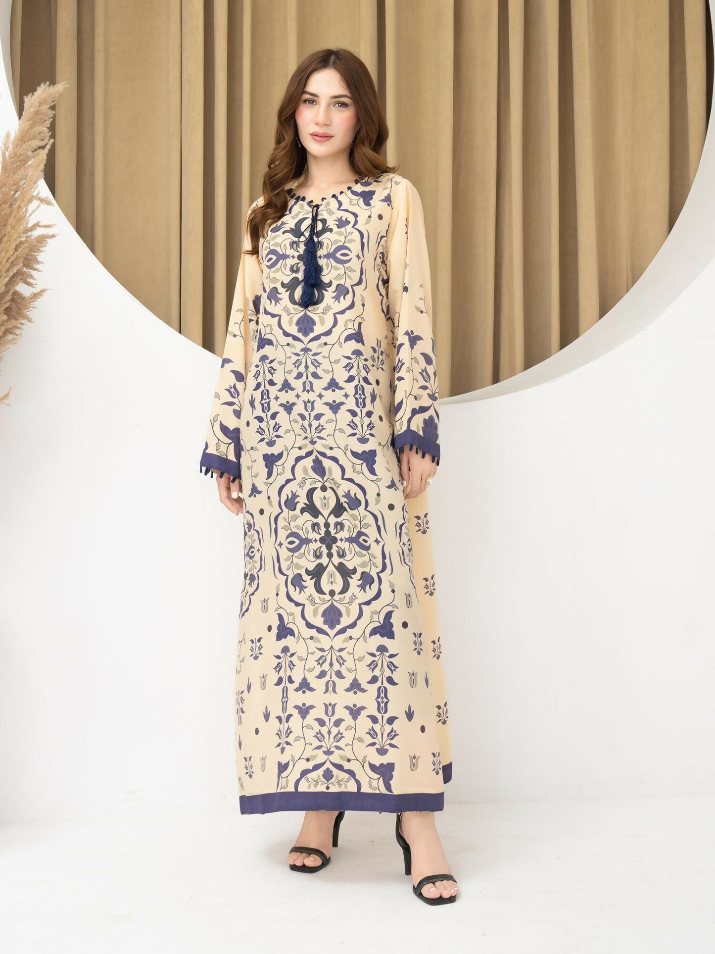 Panache Apparel Florise Silk Lawn Printed Shirt-Vynra