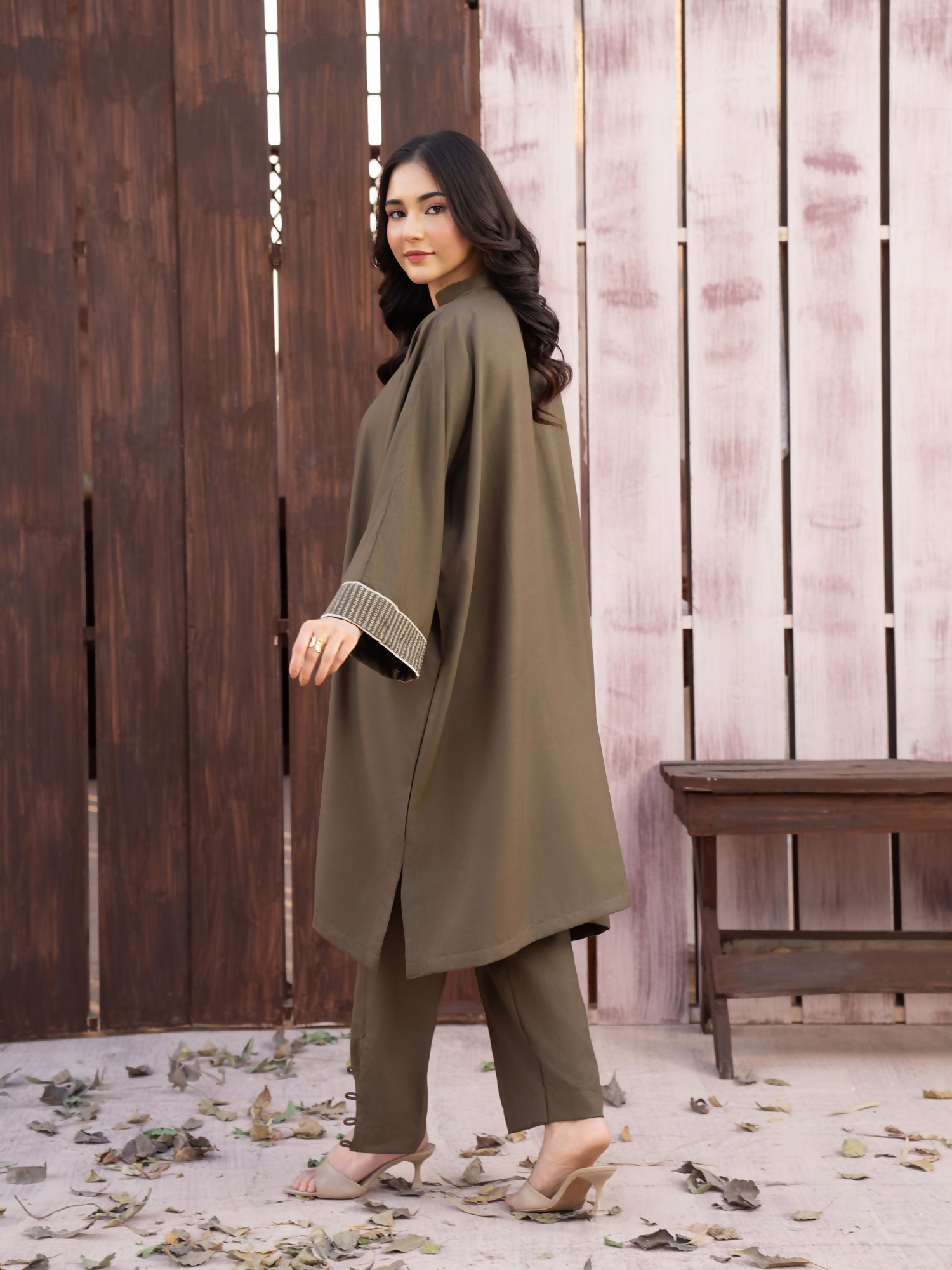 Panache Apparel Winter Core Linen Embroidered Stitched Suit-Butterfly