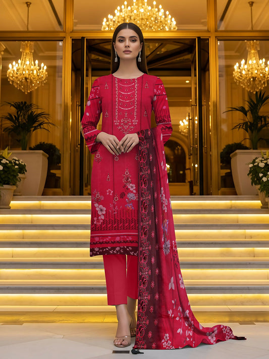 Grace & Style Dhanak Embroidered Unstitched 3-Piece Suit-01