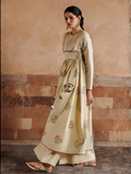 Cream Panache Apparel Noor Mahal Cotton Printed Stitched Suit-Noorzaad