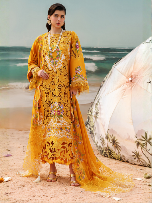 Parishay Monaco Luxury Lawn'26 Embroidered Unstitched 3-Piece Suit-MN-08