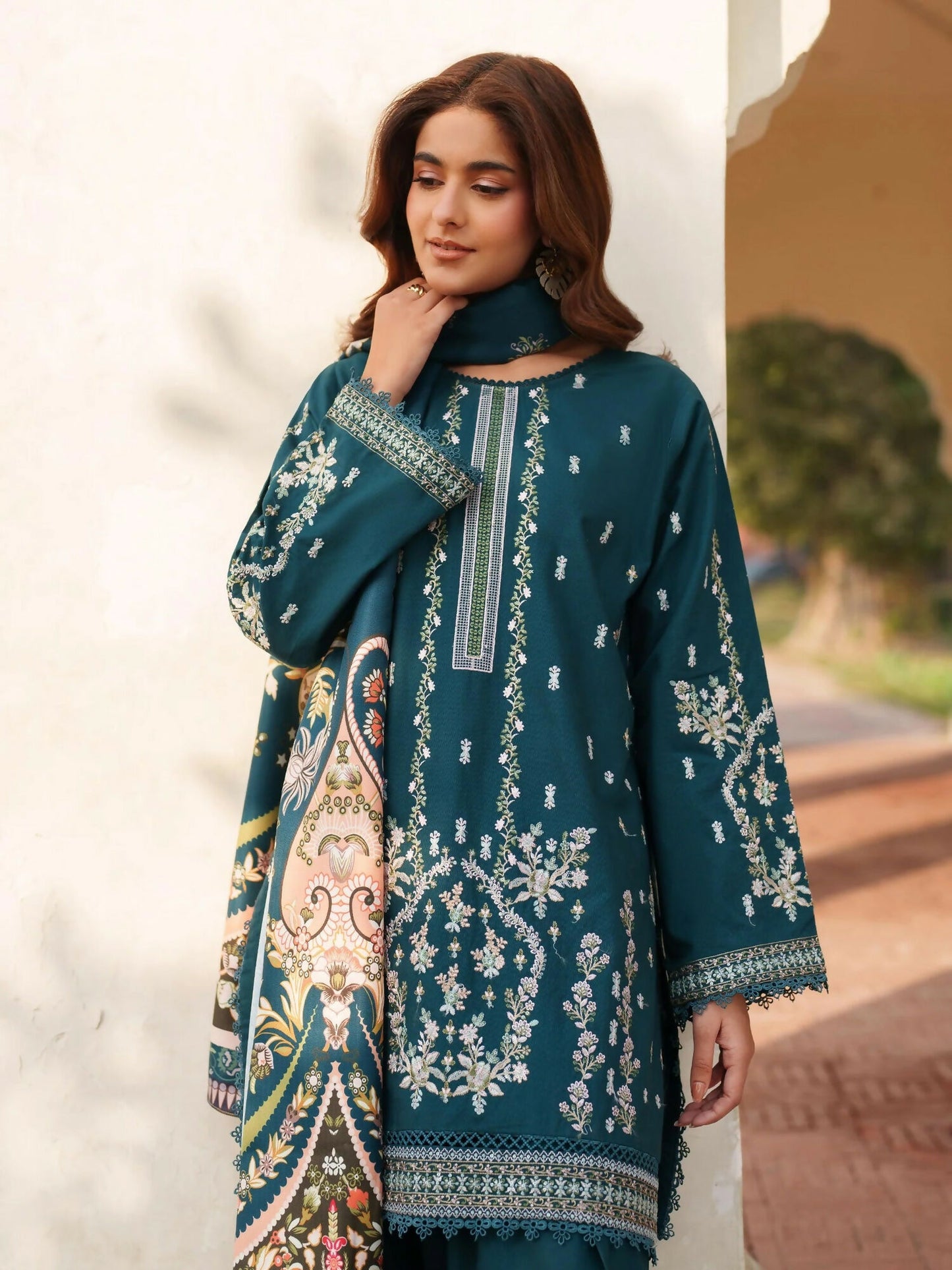 Panache Apparel Khaddar Embroidered Stitched Suit-Sard